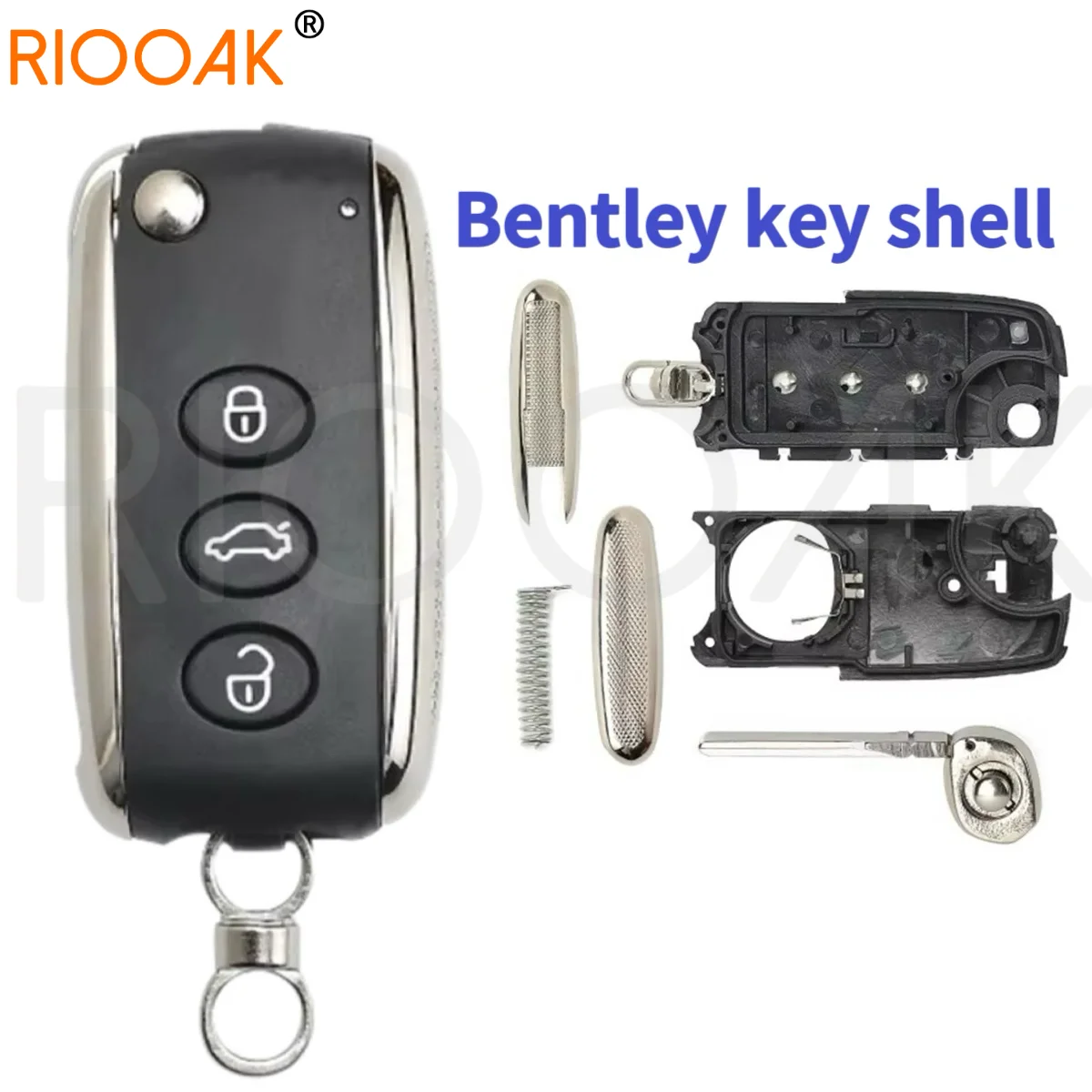 No logo 3B/4B Flip Folding Remote Auto Car Key Shell For Bentley Mulsanne Hurtling GT Flying Spur Continental Auto Key Case