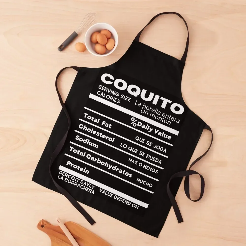 Coquito nutrition facts ,puerto rican drink Apron with personal logo Kitchen For Women Apron