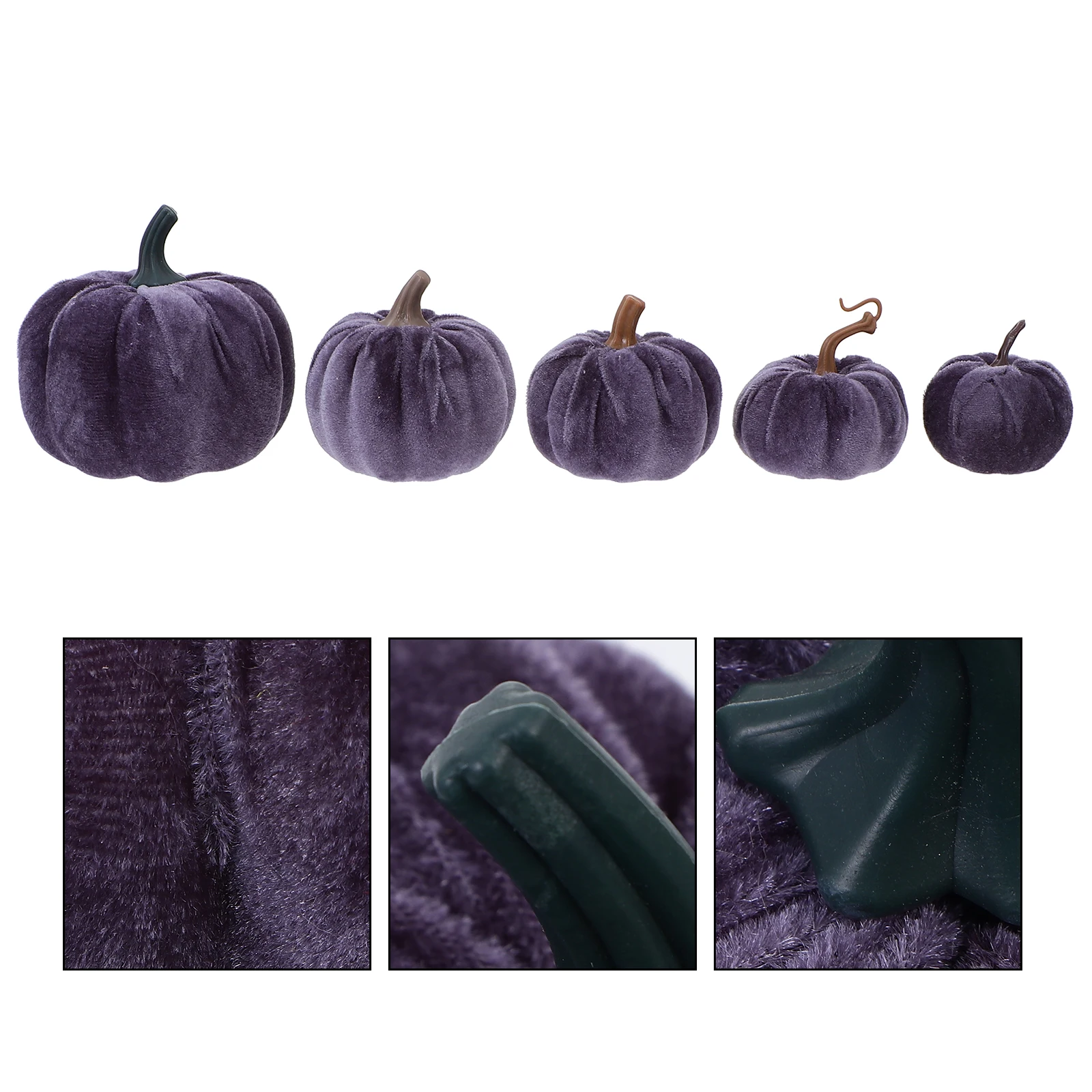 

5pcs Fake Pumpkin Decor Flannel Thanksgiving Halloween Home Party Photo Prop Non Fading Foam Indoor Outdoor DIY
