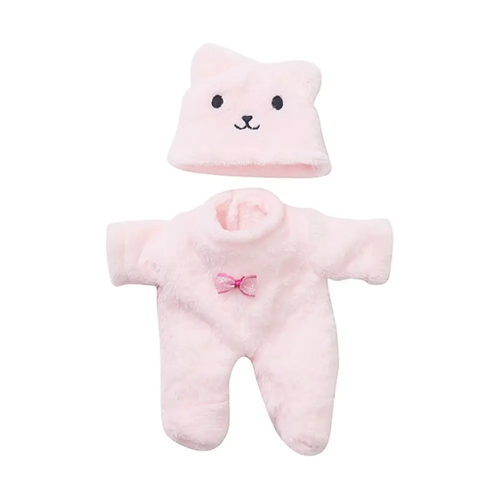 Vestiti di peluche Simulato Baby Doll Orso carino Vestiti e cappelli 20CM Bambola giocattolo Rosa e blu Realistica bambola in silicone Regalo per ragazza