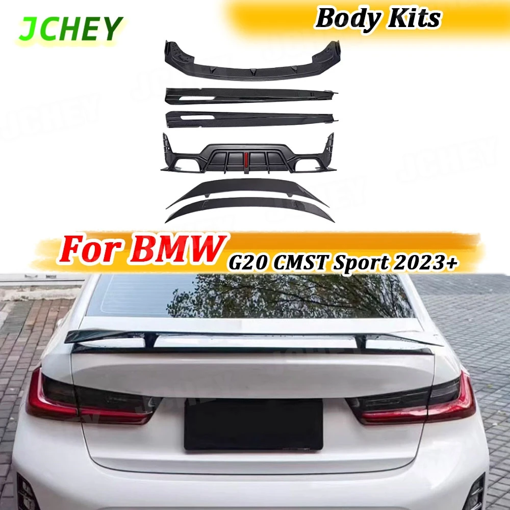 

JCHEY для BMW G20 CMST Sport 2023+ Комплекты кузова из сухого углеродного волокна, передняя губа, задний диффузор, задний спойлер багажника, боковая юбка FRP