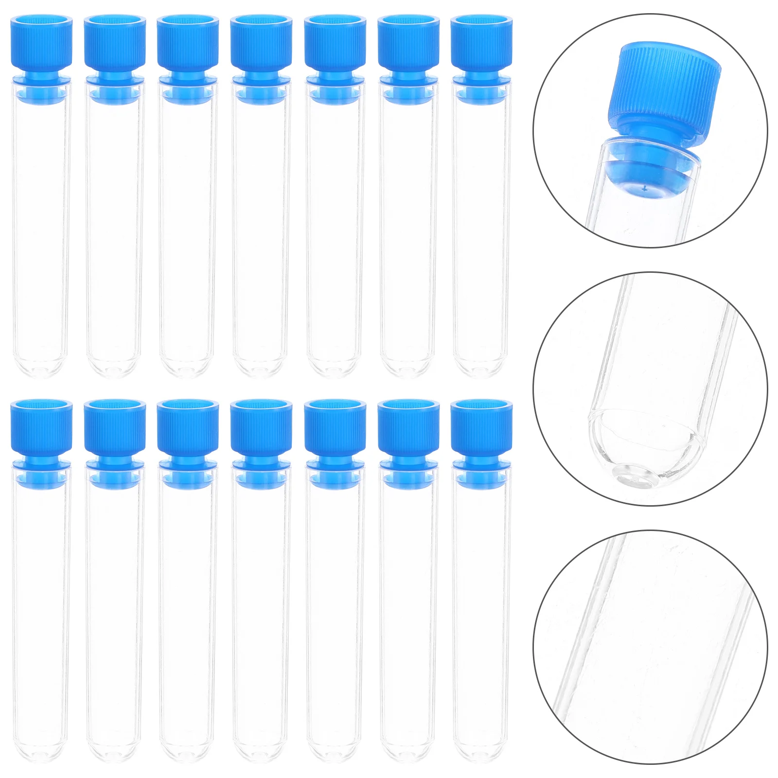 

50 Pcs Laboratory Test Tube Sample Clear Tubes with Caps Vial Empty Container Small