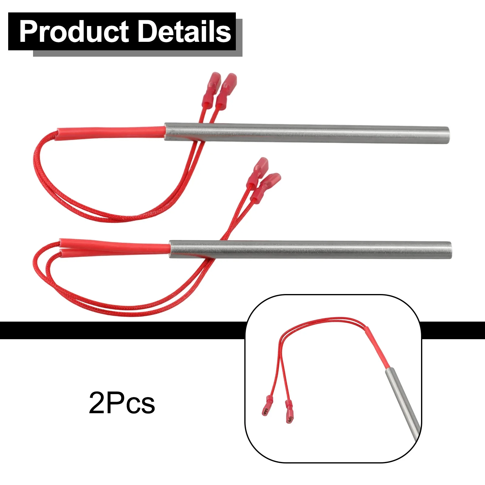 2個 230V グローイグナイター ホットロッドイグナイターキット 交換用 9.5*150mm 300w ステンレス鋼加熱ロッド ペレットグリルストーブ P6 P9用