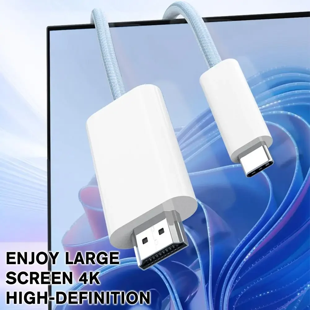 4K 60Hz/30Hz USB Type C To HDMI-Compatible Cable with PD 100W Thunderbolt 4/3 Compatible For iPhone 15 Air iPad Samsung HDTV