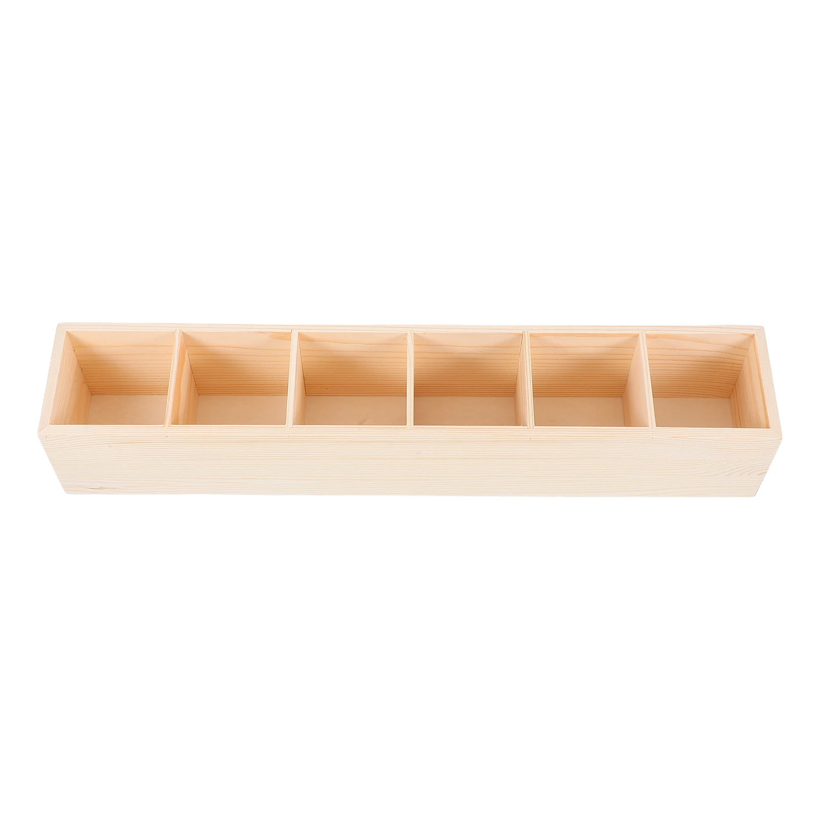 

Multifunctional 6-Grid Wooden Storage Box For Office Home Desk Organizer Multicompartment Durable Wood Case Display Container