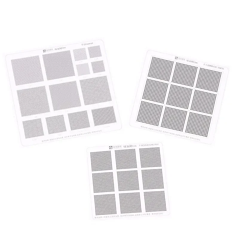 Hole Spacing 0.3/0.35/0.375/0.4/0.5/0.58/0.6/0.8/1.0mm Universal Green Oil Net UV Solder Mask BGA Reballing Stencil