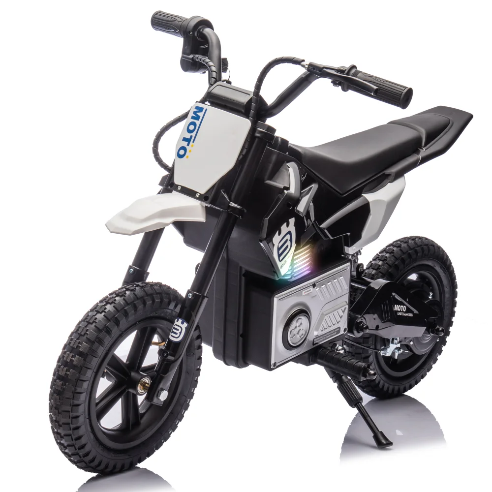 24V Kids Ride On Electric Toy Motocross Motorcycle,200W High Speed Hub Motor,Rear wheel shock absorber,Speeds 3.11-9.32MPH