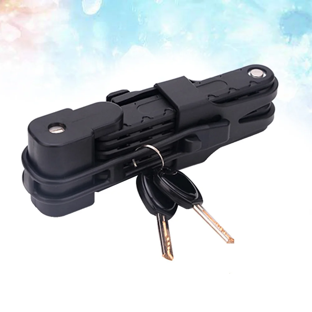 Folding Bike Lock Black Steel Cable Lock Anti-Theft Rust-Proof Abs Coating Sturdy For Road Bicycle Cycling Security