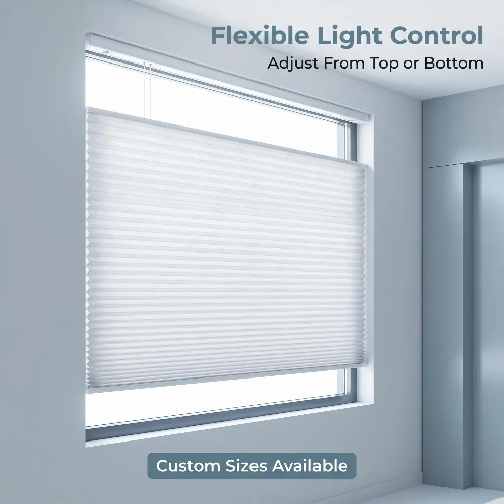 Modern Fashion Honeycomb Blinds Blackout Shades Double Cells Pleated Blind Without Drilling Perforations Window Home Custom Size
