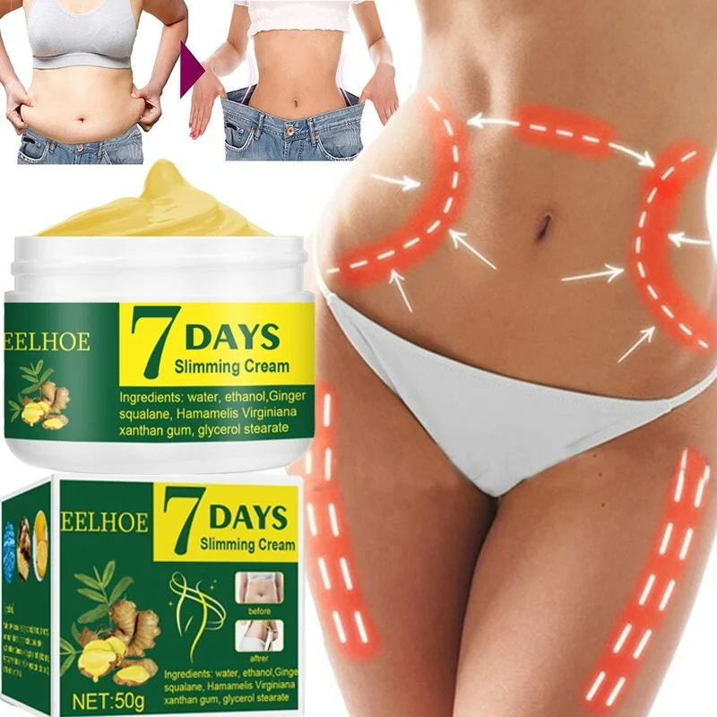 7 Days Weight Loss Cream Ginger Dissolve Fat Abdominal Arms Legs Body Slimming Massage Firming Cream Men Women Fat Burning 30g