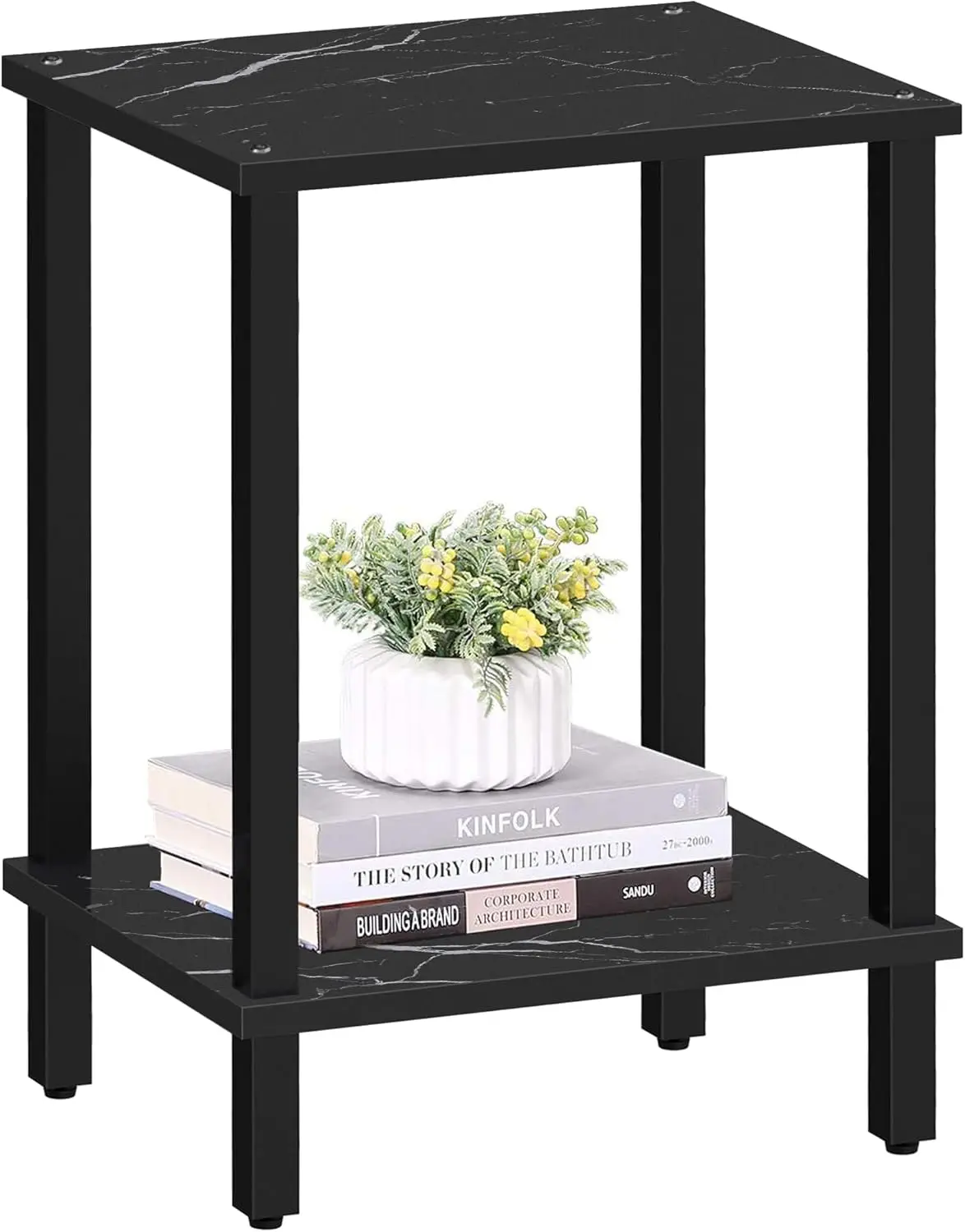 

End Table, Side Table, Nightstand, 2-Tier Storage Shelf, Sofa Side Table for Small Space, Living Room, Bed Room TB01BMK034