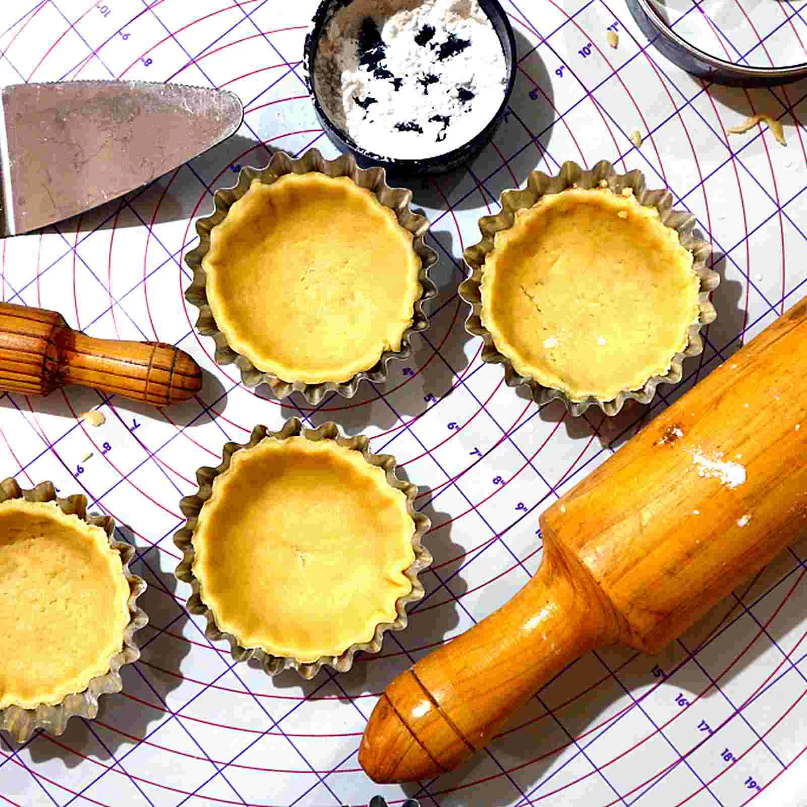 

6 Pcs Cheesecake Tart Muffin Cup Mold Metal Flower Pans Non-stick Stainless Steel