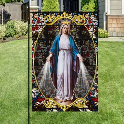 Bandera de la Virgen María de concepción imaculada. Bandera del jardín de la Santísima Virgen - Bandera de la casa