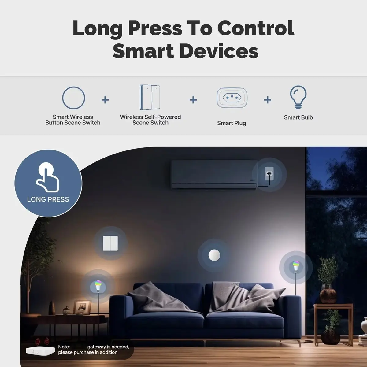 【45% OFF】Smart Key Switch Mobile Setting Wireless Remote Key Controller Multi-Scene Linkage Smart Switch Battery Powered