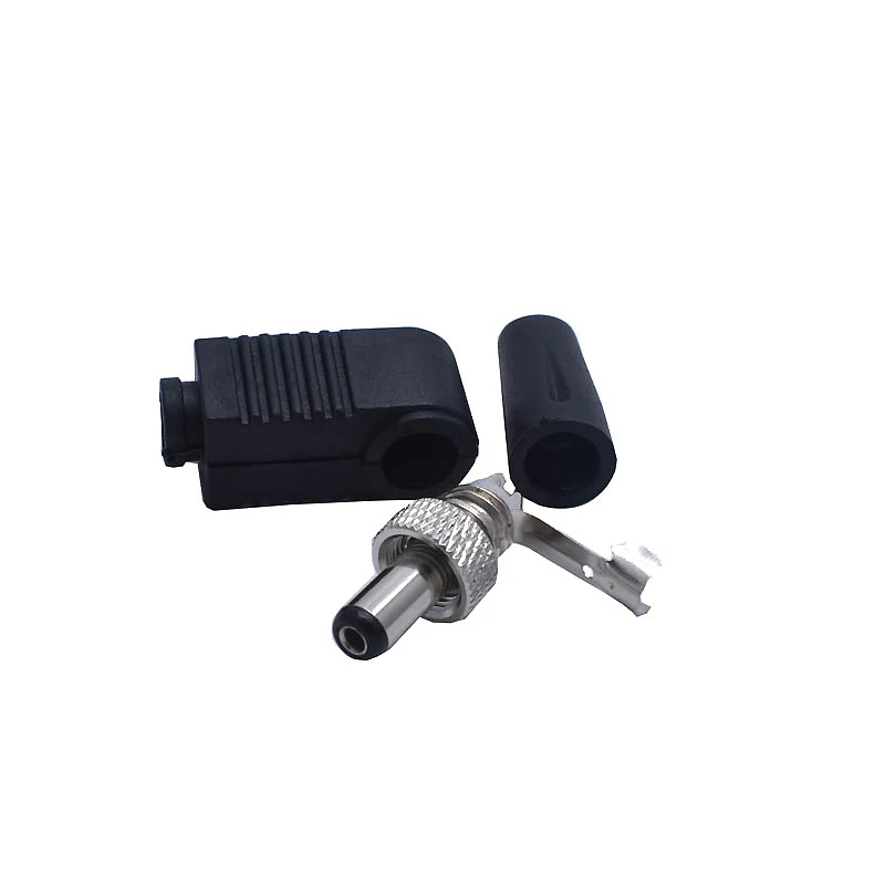 1PCS 90 Degree Male 5.5x2.1mm Type L Plug DC Power Male Plug DC with nut welding plug