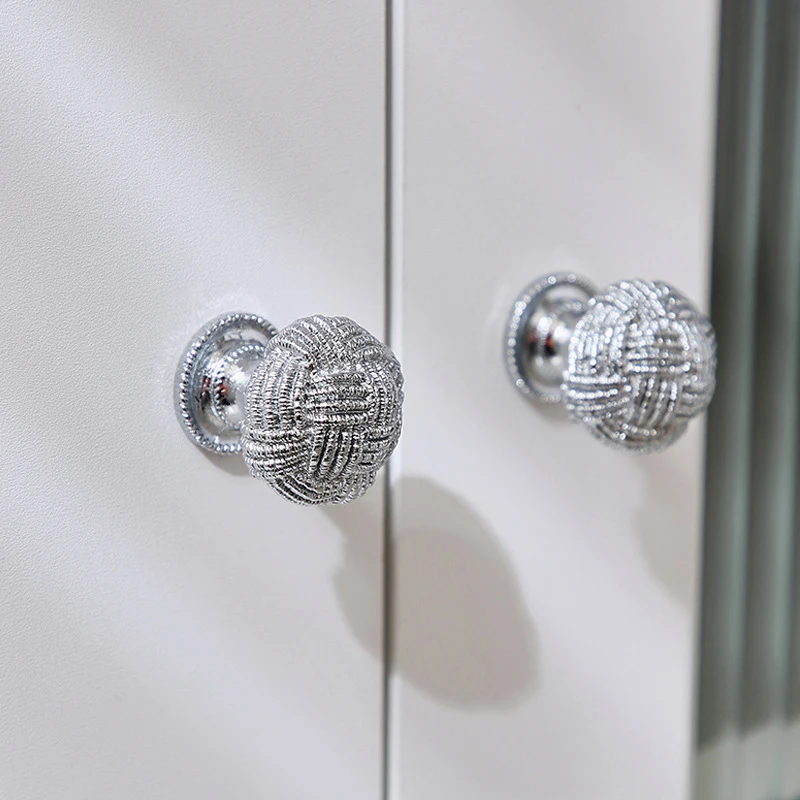 10PCS Solid Brass Weaving Design Furniture Pulls Handles Drawer Knobs Cupboard Wardrobe Closet Dresser Wine Cabinet Pulls Knobs