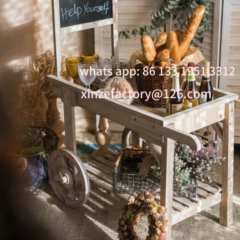 رف عائم خشبي عتيق أمريكي قابل للتخصيص لمتجر الزهور رف عرض مزخرف