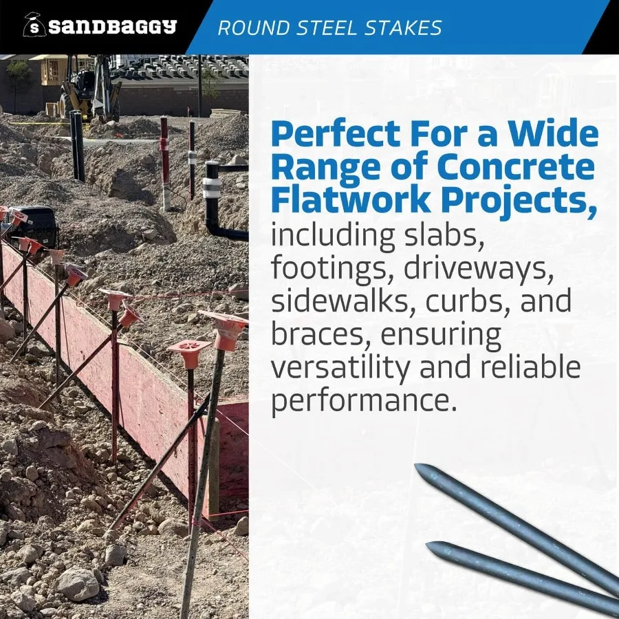 أوتاد على شكل خرسانة فولاذية مستديرة مع فتحات أظافر لمشاريع البناء والأساس - طلاء مقاوم للصدأ يعزز لون #3