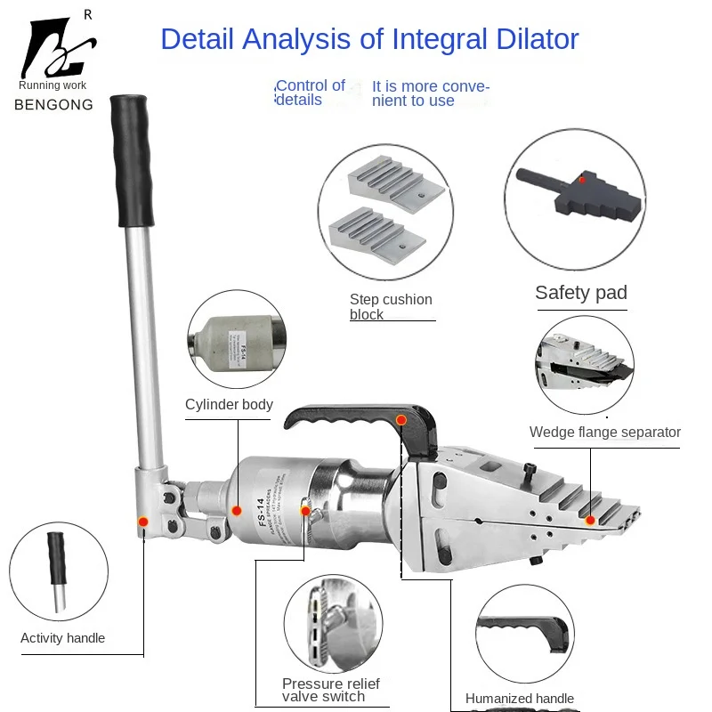 FS-14 Hydraulic Flange Separator, Hydraulic Expander, Fire Breaking Tool Spreading Breaker Breaker