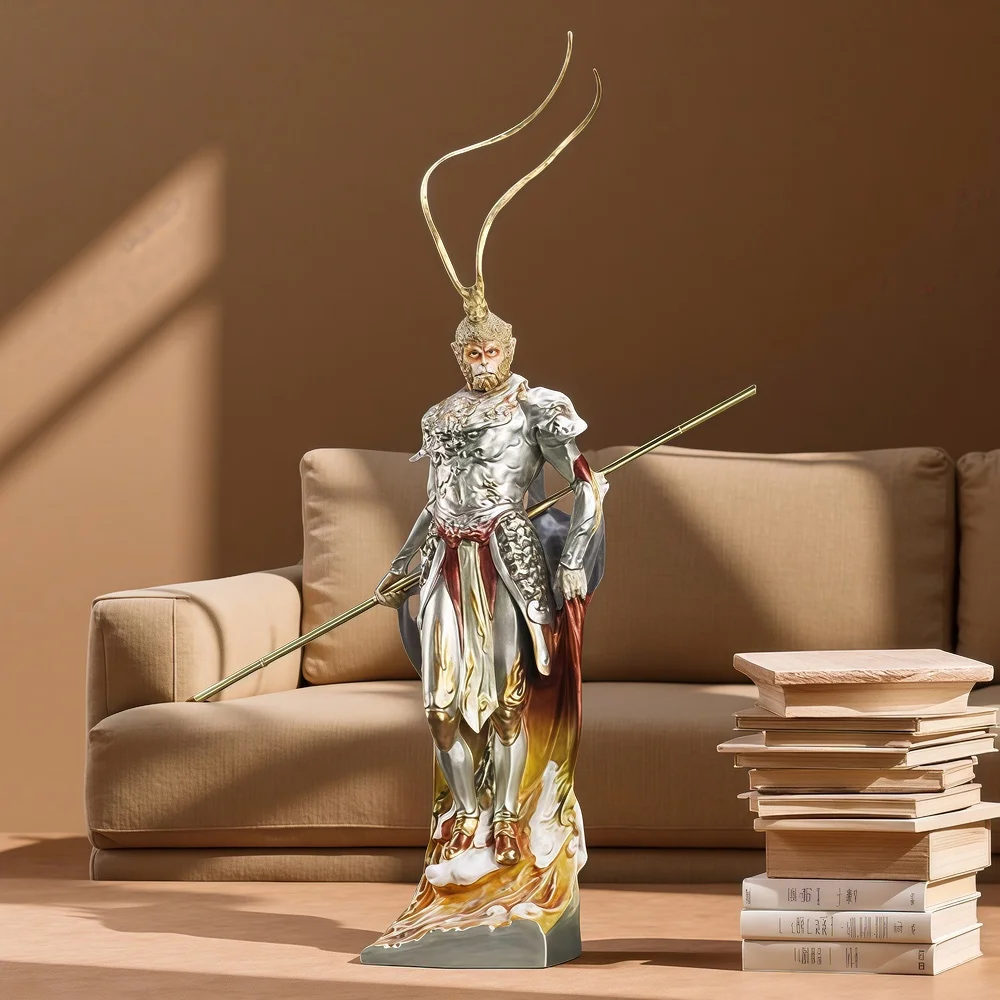 

Статуя персонажа черной мифологии, аниме, скульптура Сунь Укун для дома, спальни, гостиной, декоративный пейзаж, произведения искусства