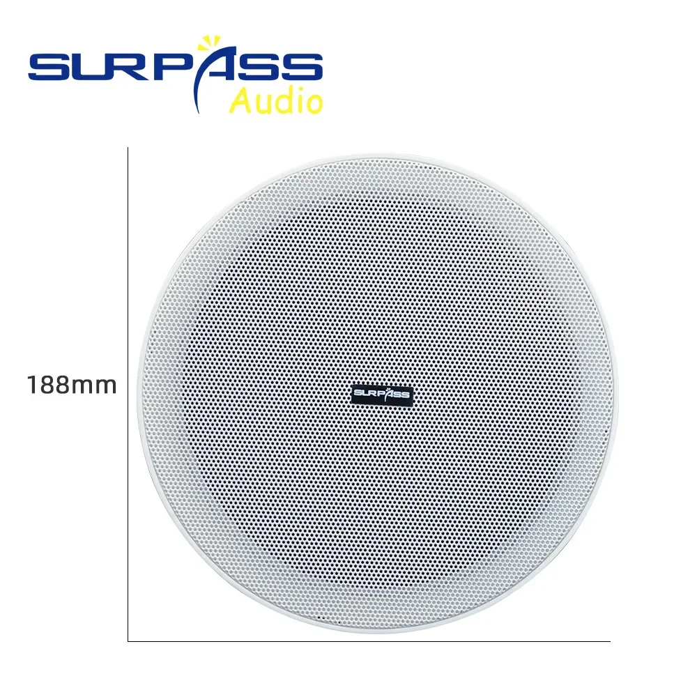 PA System 6.5inch Coxial Ceiling Speaker Passive Roof Speaker Stereo Sound Frameless Narrow Edge Shell Woofer Speaker CR620