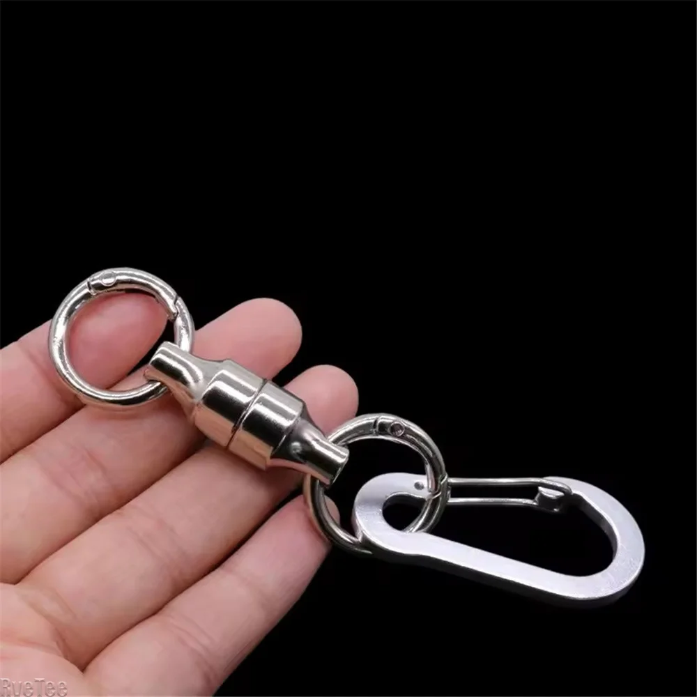 All Metal Magnetic Buckle with Keychain Carabiner for Anti-falling Outdoor Fishing Clip Tool Parts Glove Hat Hook