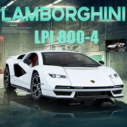 1:24 Lamborghini Countach LPI 800-4 Alloy Sports Car Diecast Model Sound Light Toy Trendy Display Ornaments Gift for Childrens