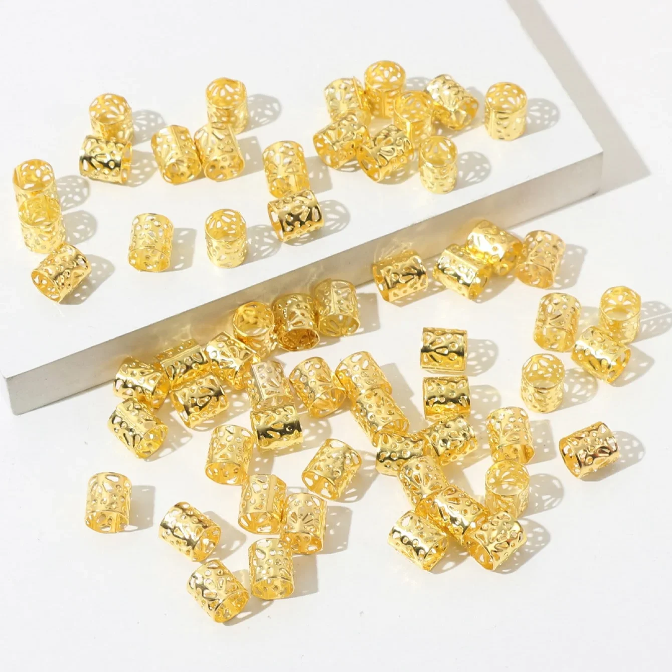 60pcs Gold Color Hair Rings for Braids, Punk Street Style Women's Hair Accessories for Festival