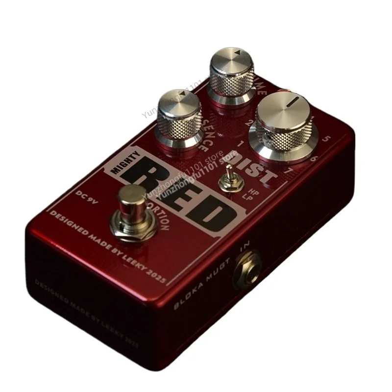RED Distortion Overdrive Guitar Effect Pedal, Red Color Single Effect Pedal True Bypass for Electric Guitar
