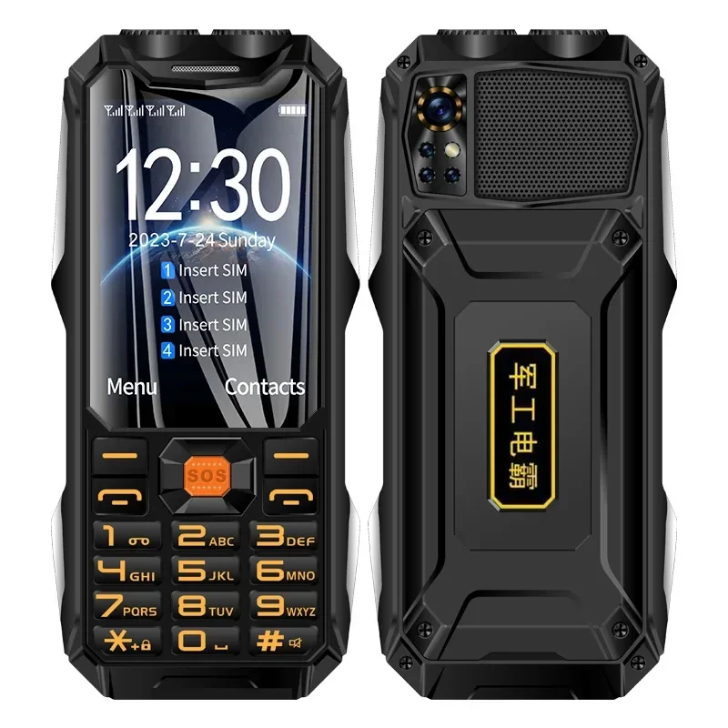 YEEMI Q9 GSM 2G/4G Network Mobile Phone 4 SIM Cards Rugged Bar Cellphone 3.5Inch HD Display Big Battery Loud Voice celulares