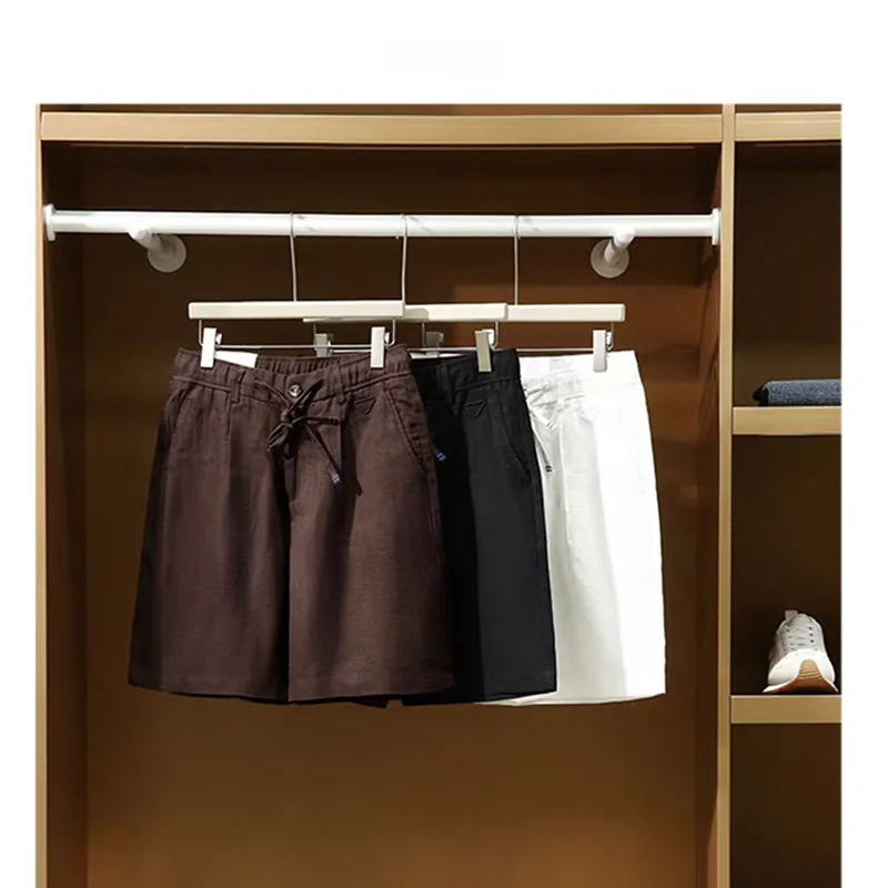 

Льняные повседневные мужские брюки летние, комфортные, дышащие, свободные, прямого кроя, длиной до колена, в городском стиле