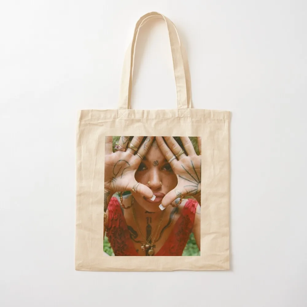 حقيبة حمل بورتريه من Greentea Peng حقيبة صديقة للبيئة حقيبة عربة التسوق حقيبة لقماش حمل الشاطئ #2