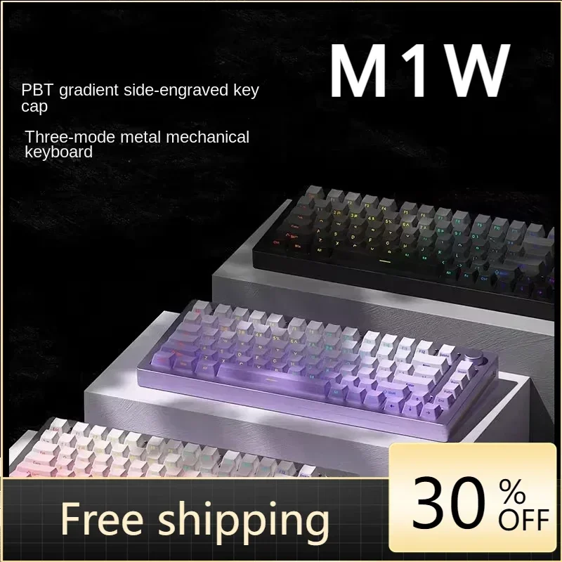 

M1W Gaming Mechanical Keyboard Wireless Bluetooth Hot Swap Three-Mode Mechanical Keyboard RGB Gradient Gasket Structure Keyboard