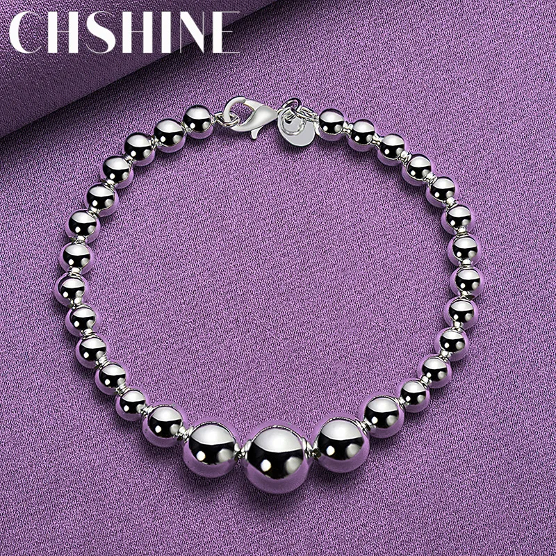 

CHSHINE 925 Sterling Silver Beaded Chain Bracelet For Women Men Wedding Party Fashion Charm Jewelry