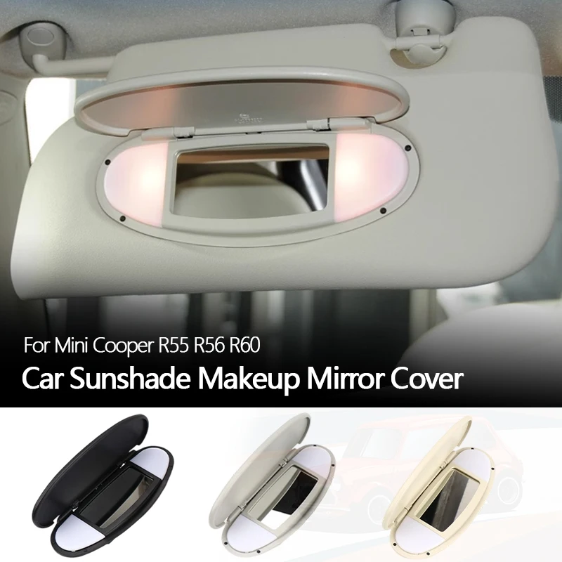 

Black Car Visor Sunshade Panel Housing Vanity Mirror Cover For MINI Cooper R55 R56 R57 R59 R60 2007-2014 Interior Accessories