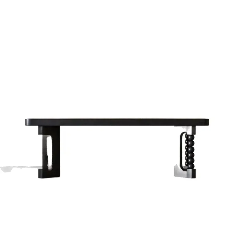 Medieval Style Solid Wood Bench Retro Home Shoe Changing Stool Black Long Bed End Antique Multi Purpose Stool