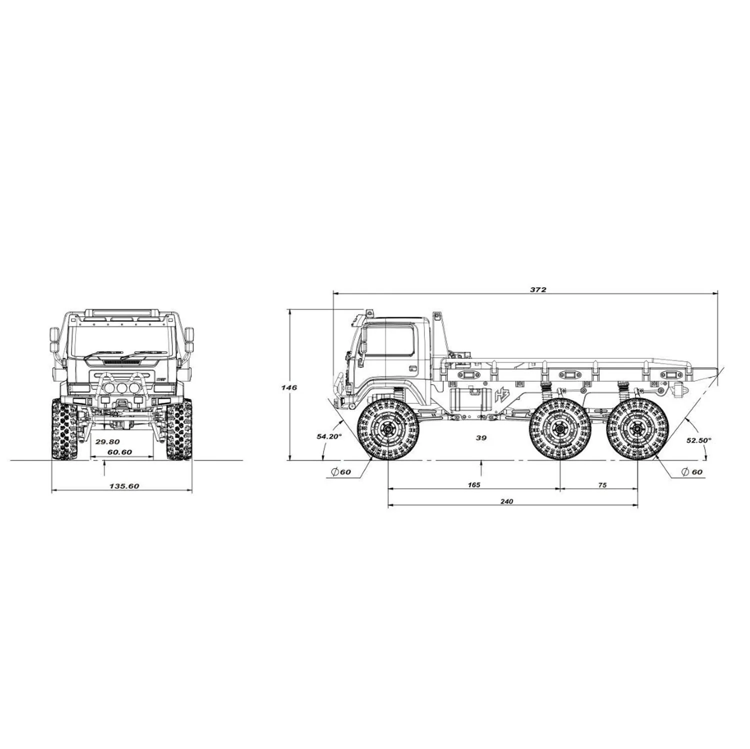 RTR 1/18 RC Crawler 6x6 Flatbed Truck Rock Car Hobby Plus CR18P Zdalnie sterowany model terenowy 2-biegowa skrzynia biegów Światło pojazdu