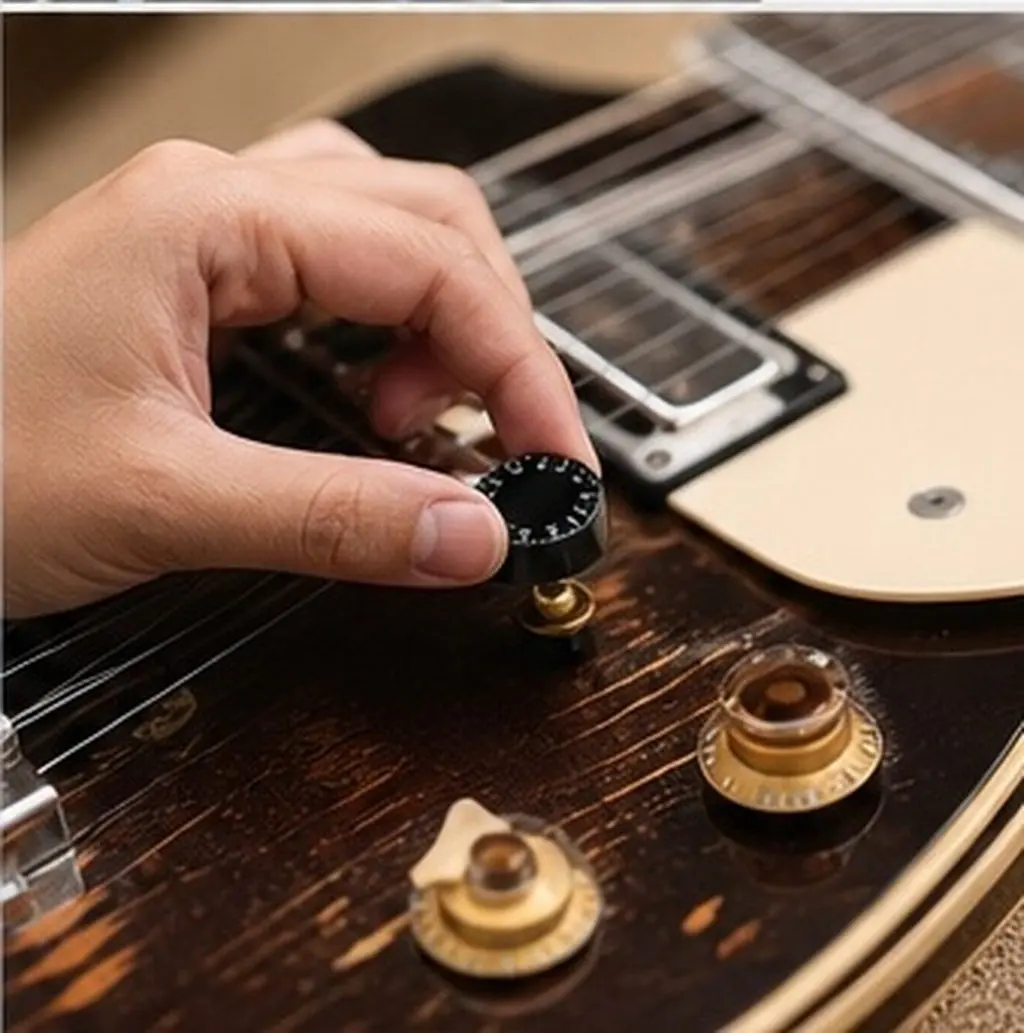4pcs Guitar Tone & Volume Knobs Set for Electric Guitar – Heavy-Duty, Rigid, Easy-Read Numbers, Exact Fit