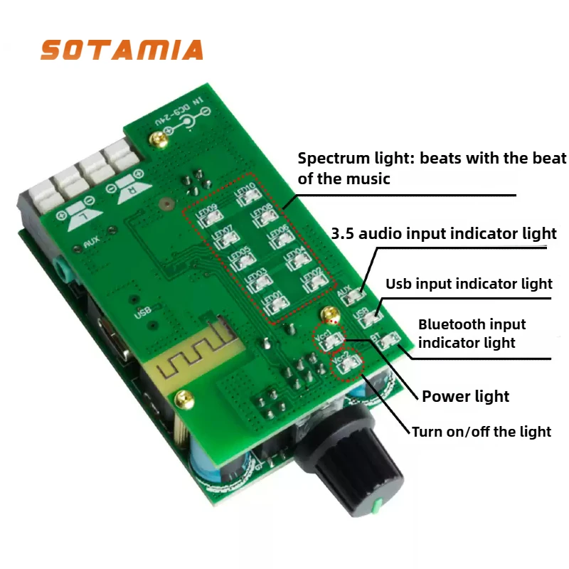 

SOTAMIA TPA3116D2 Bluetooth 5,0 плата усилителя мощности звука 2x50 Вт стерео мощный цифровой аудио усилитель HIFI класса 2,0