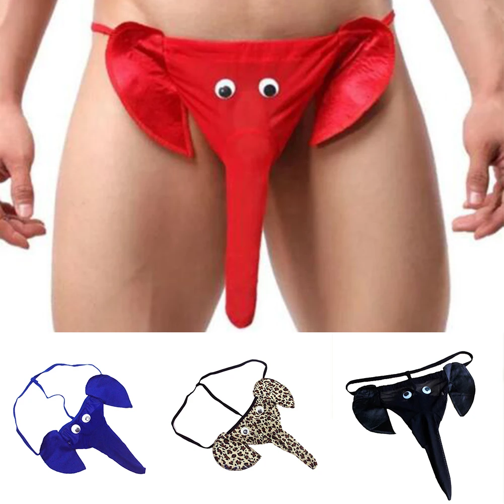 New Mens Mesh Elephant Nose Thongs Bikini Underwear G-String Briefs Pouch Panties Underpants See Through Temptation Men's T-back