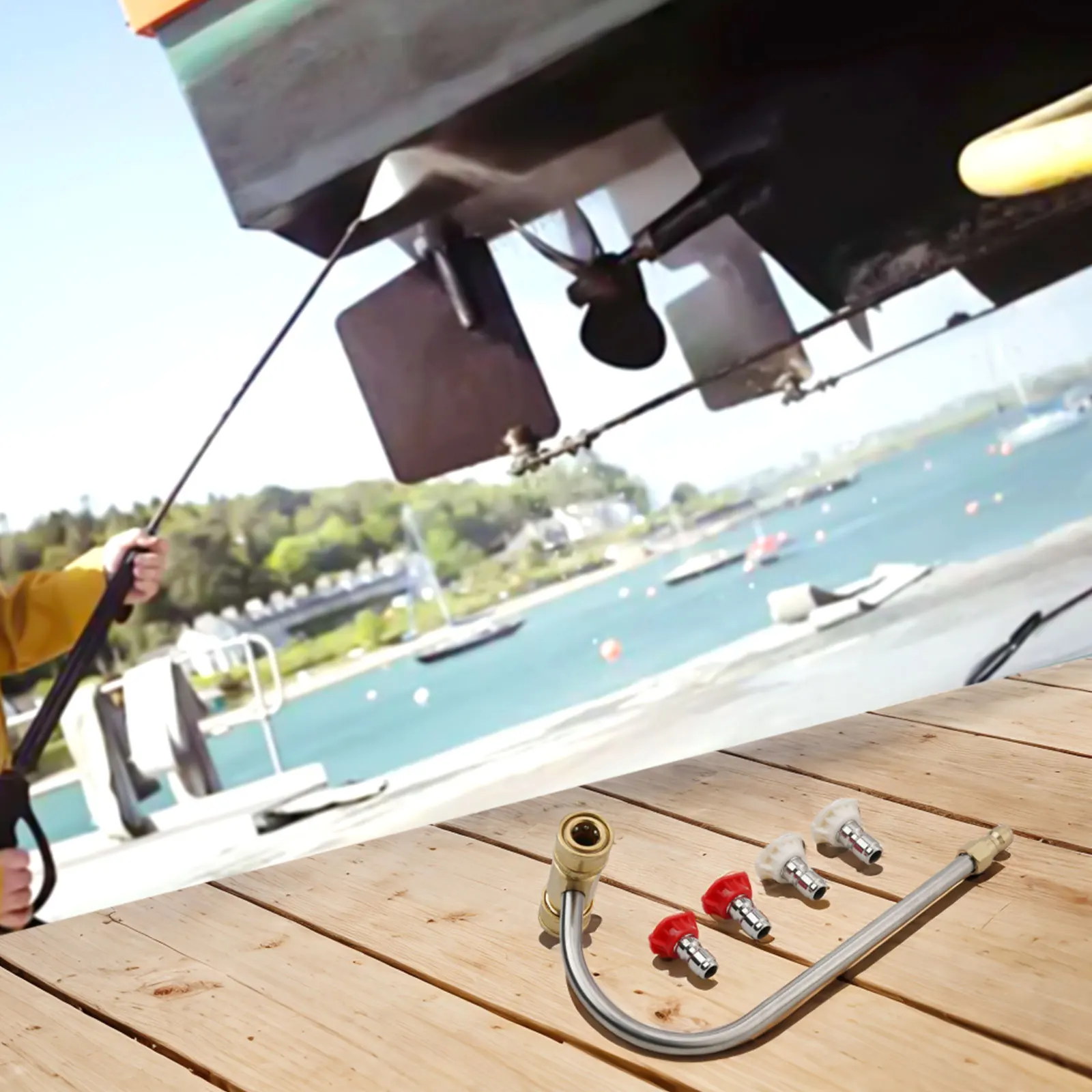 Pressure Washer Gutter Cleaner For Pressure Nozzles Practical To Use. Practical to use. 1/4 Inch With 4 Nozzles