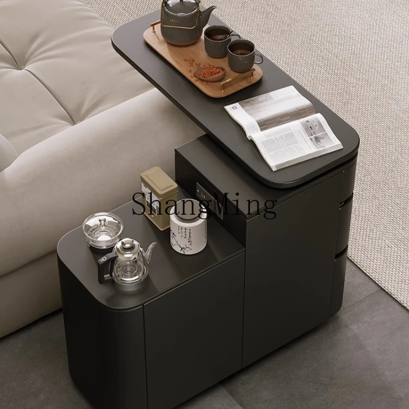 

ZYY retro movable trolley ultra-narrow household storage storage solid wood sofa edge few