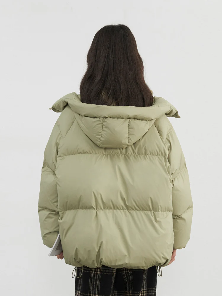 CHIC VEN Women Down Coats Korean Stand Hooded Loose Solid 90 White Duck Down Jackets Female Clothing Warm Autumn Winter New 2025