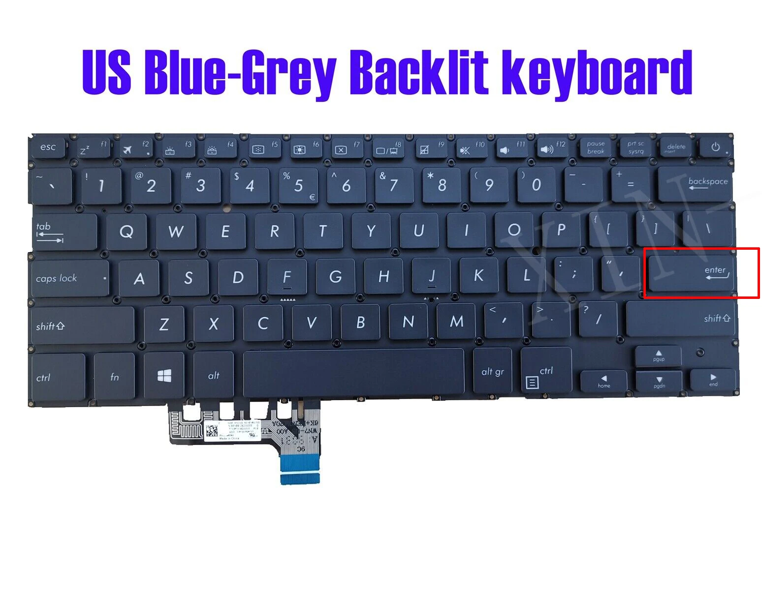 US Backlit keyboard for Asus UX331U UX331UA UX331UAL 0KN1-3J2US23 Blue-Grey