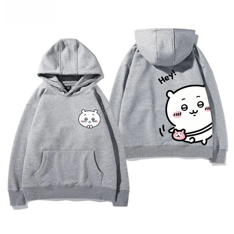 Anime Cartoon Chiikawa Usagi Hooded Sweatshirt Men and Women Couple Autumn and Winter Tops Pullover Soft Skin-friendly Keep Warm - view 3