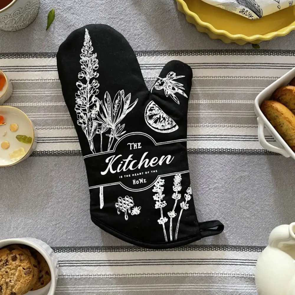 

Cotton Oven Gloves Thickened Vintage Insulation Mat Multifunction Heat Resistant Anti Steam Gloves Clothes