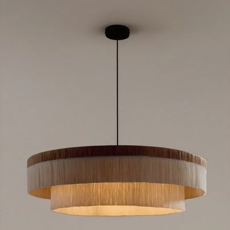 

Aesthetic Wabi Sabi Fabric Pendant Lamp LED Ceiling Light for Dining Room Bar Bedroom Tea Room Study Home Decor Room Decor