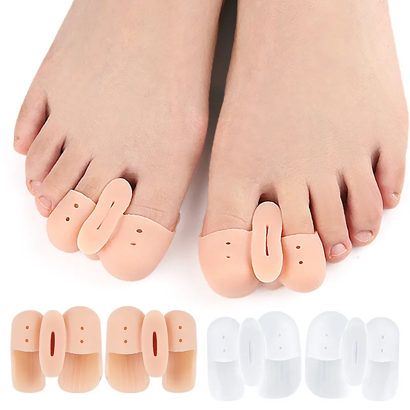 앞발 패드 이중 구멍 발가락 분리기 엄지 발가락 뼈 겹치는 발가락 분리기 부드러운 마찰 방지 발가락 보호대 발가락 클램프 엄지 발가락 패드