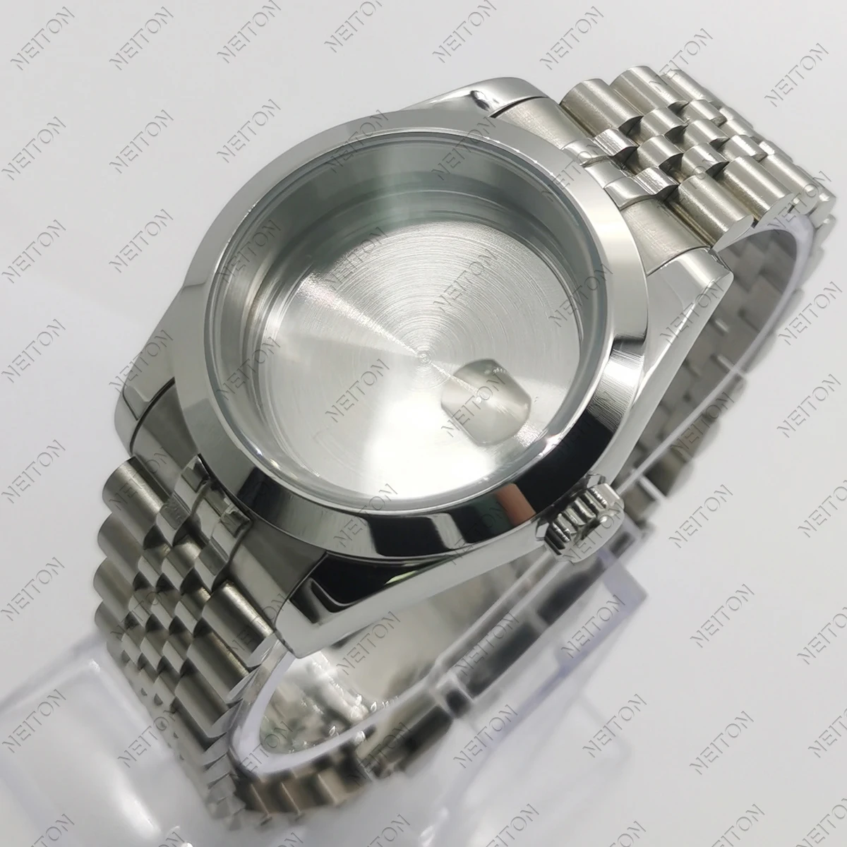 

Steel Watch Case 40mm/36mm fit NH35A NH36A Fluted Bezel Sapphire Crystal Jubilee Bracelet Seeing/Solid Back Sapphire Crystal