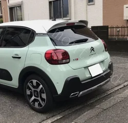 Auto Part Real  Wing Trunk Lip Boot Cover Car Styling REAR ROOF  Black SPOILER FOR CITROEN C3 MK3 (2017+)
